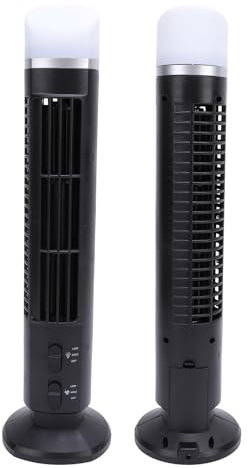 PUSOKEI Ventilador de Torre sin Aspas para Dormitorio, Ventilador de Piso sin Aspas, Oscilante de 90 Grados, Velocidad Ajustable, Silencioso, Compacto, USB, Ventilador sin Aspas con Luz