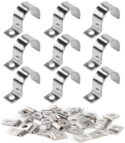 SHUOHONG 20 Pièces Collier de Serrage en U, Collier de Serrage Inox, Collier Serrage Inox, Collier de Serrage Métallique, Collier Durite, U-Tube Pince Anneau Fixation Tuyau, Collier de Fixation Ø 25mm