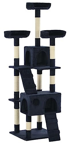 Juroupi Katzen-Kratzbaum mit Sisal-Säulen 170 cm Katzenkratzbaum Cat Tree Katzen Kratzbaum Katzen ZubehöR Indoor Blau