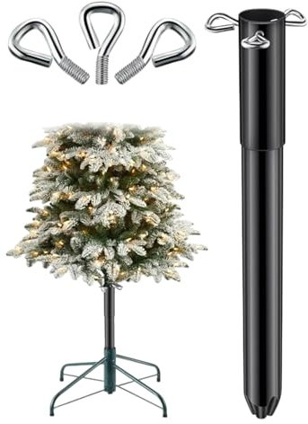 Artificial Christmas Tree Height Extender, Adjustable Base Extension Pole, Christmas Tree Riser Plat-form, Christmas Tree Base Holder Extension Pole with 3 Fixing Screw for Taller Tree Decor