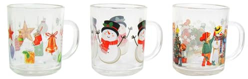 Lentz 3 Stück Kinderpunschgläser Teegläser Glühweingläser 200ml im weihnachtlichen Design