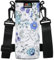 Nuovoware Porte-Bouteille en Néoprène Sac fourre-Tout 750ml avec Bandoulière Réglable, Portable et Isolé, Parfait pour Bouteille en Acier Inoxydable et en Plastique, Blanc/Bleu