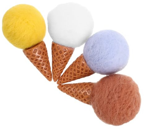 Abaodam Bastelfilz Eistüten 4 Stück Form Requisiten Für Kreative Dekorationen Party Zubehör