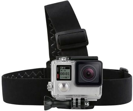 REFLEX CAMERA Adjustable Head Mount Strap for GoPro Hero 13-5, DJI OSMO – Hands-Free POV Headband with Non-Slip Grip for Action Cameras, Ideal for Skiing, Biking, Outdoor Sports