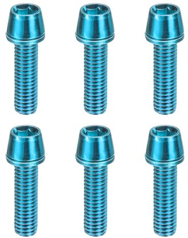 sourcing map 6pcs Bike Disc Brake Caliper Bolts M5 x 18mm Hex Bicycle MTB Disc Brake Caliper Adapter Screws Bolts for Road Mountain Bike BMX, Blue