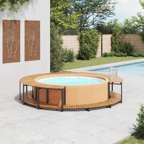 Piscina & Spa-Pool & Spa Accessori - Spa Surround 273x53 cm in legno massello di acacia