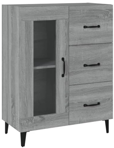 vidaXL Sideboard Kommode Anrichte Schrank Beistellschrank Mehrzweckschrank Standschrank Wohnzimmer Flur Grau Sonoma 69,5x34x90cm Holzwerkstoff