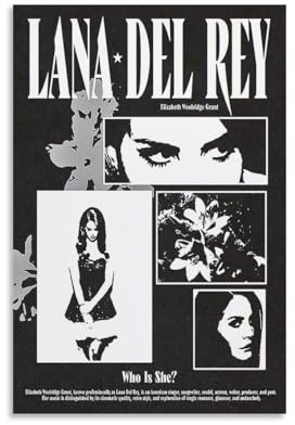 BELNQDHPO Lana Poster Del Rey Music Collage Vintage Black And White Cover Für Zimmer, Ästhetische Leinwand-Wandkunst, Schlafzimmer-Dekor Posters 12x18inch(30x45cm)