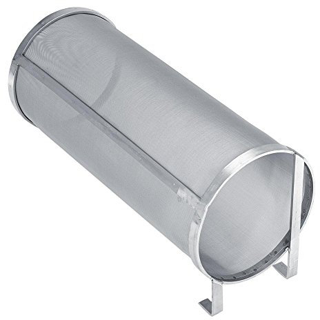 Yosoo Filtro Home Brew Luppolo Brew Birra Filtro Vino filtrazione Filtro Rete in Acciaio Inox con Manici Gancio per Vino Birra 15,5 x 35,1 cm