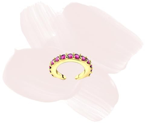 Laimons-Ohrringe Single Earcuff Klemme 15mm mit Zirkonia aus Sterling Silber 925