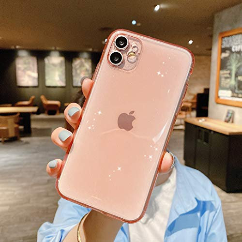 EYZUTAK Glitter TPU Phone Case for Girls Women, Soft Slim Fit Full-Around Protective Cute Sparkly Bling Anti-Drop Bumper Glitter Cover for iPhone XR - Pink