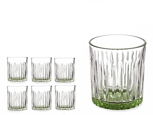 Pack de 6 vasos de cristal de punto de agua de 330ml (verde)