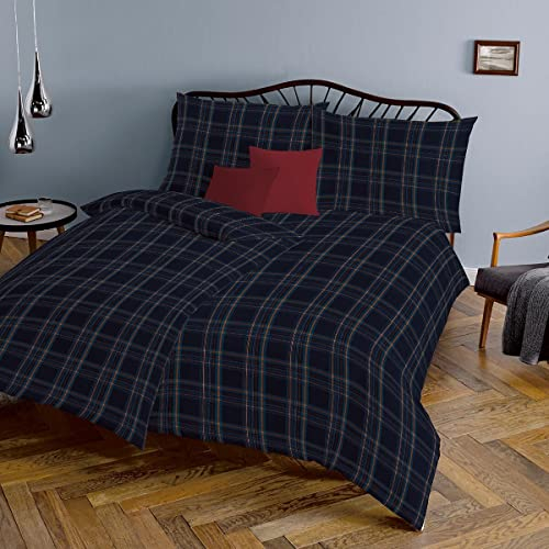 fleuresse gewebte Edelflanell Bettwäsche Lech Welwyn Indigo 1 Bettbezug 135 x 200 cm + 1 Kissenbezug 80 x 80 cm