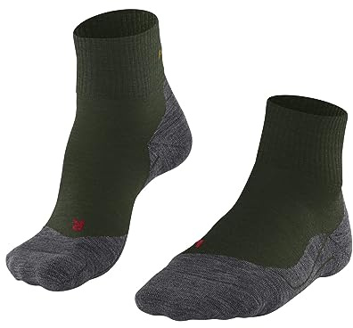 FALKE Herren Wandersocken TK5 Wander Short M SSO Wolle Funktionsmaterial antiblasen dünn 1 Paar, Grün (Vertigo 7962), 42-43