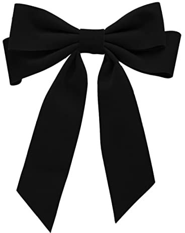 Jorzer Clip per Capelli di Velluto a Fili di Prua con Fiocco di Raso Grande Barila per Capelli a Fiocco, Nero, 1 Unità