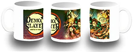 MERCHANDMANIA TAZA FOTOLUMINISCENTE kimetsu no yaiba demon slayers guardianes brilla oscuridad.