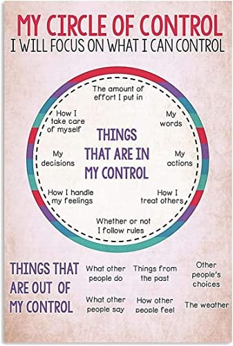 My Circle Of Control Things That Are In My Control Tin Posters Office Decor Plaquesocial Workers Vintage Decor Poster Wall Art Decor Metal Sign Poster 8X12 Inches