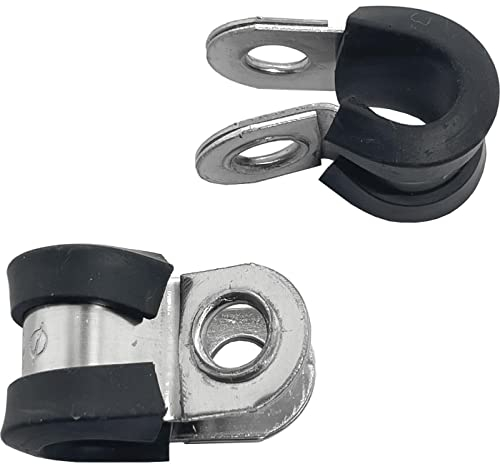 Lumonic 5x 6mm Rohrschellen mit Gummieinlage Edelstahl V2A I Kabelschellen zum Schrauben I Schlauchschelle 6mm, Rohrschellen, Befestigungsschelle 6mm, Rohrhalterung