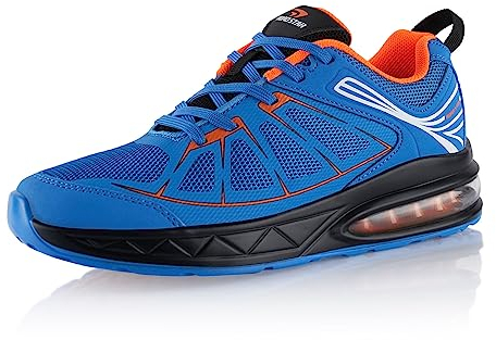 Fusskleidung® Damen Herren Sportschuhe Dämpfung Sneaker leichte Laufschuhe Blau Orange Schwarz EU 42