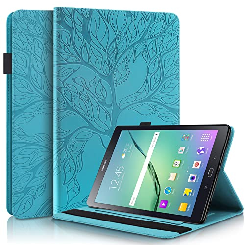 Succtopy Custodia Samsung Galaxy Tab S2 9,7(SM-T810/T815/T815/T819) Cover in Pelle PU Flip Portafoglio con Porta Penna Galaxy Tab S2 9,7 Custodia con Funzione di Supporto Samsung Tab S2 - Blu