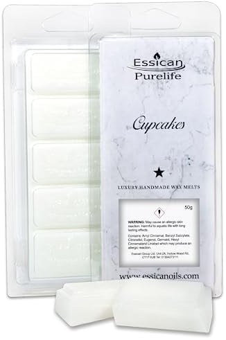 Wax Melt Snap Bar, Wax Melt Strong Scented, 50+ Fragrance Scents - Home Fragrance, Wax Melt Scented for Wax Melt Burner & Candle Warmer, Scentsy Wax Melt, Vegan - Eco Friendly Gift (Cupcakes) 50g