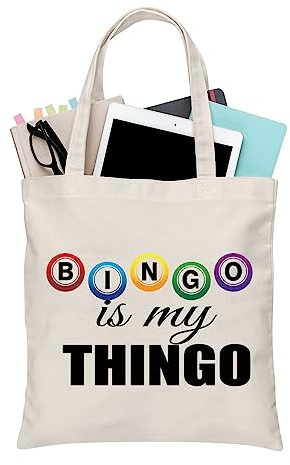 PLITI Bingo Tragetasche Bingo Spieler Geschenk Bingo Is My Thingo Für Bingo Gambler Umhängetasche Bingo Liebhaber Geschenk Casino Liebhaber Geschenk, Mein Thingo Tgu, medium