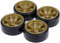 KINGCOO RC Drift Auto Rad und Reifen, 4PCS 63mm Harte Reifen Kunststoff Felgen für 1/10 On-Road Racing Driften Auto Ersatzteile für HSP Tamiya HPI Kyosho (Gold)