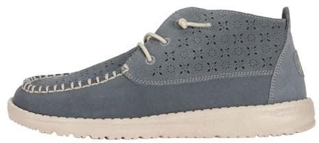 Hey Dude Wendy Mid Suede Boho für Damen, Damenschuhe, Schlupfschuhe, bequem und leicht, GRAU, 37 EU