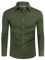 DEMEANOR 4-Way Stretch Mens Shirts Long Sleeve Muscle Fit Formal Dress Shirts for Men Non Iron Casual Shirts Business Wedding Work Olive