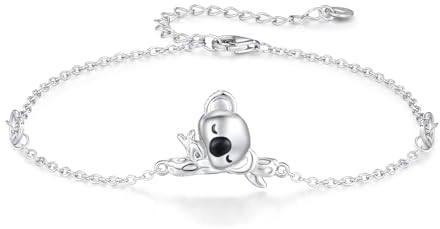 JFASHOP Koala Armband 925 Sterling Silber Bär Armbänder Tier Schmuck Netter Muttertags Geschenke Valentinstag für Frauen Mädchen Freundin Kinder