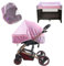 Universal Insektenschutz für Kinderwagen, Moskitonetz Kinderwagen, Kinderwagen Moskitonetz, Insektenschutznetz für Kinderwagen Kinder, Mückennetz für Kinderwagen, Buggy, Babywiegen, (Rosa)