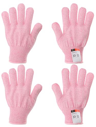 PATIKIL Cut Resistant Gloves, 2 Pair Level 5 Protection Anti Cutting Gloves Cut Proof Gloves for Kitchen Wood Carving Working, Small, Pink