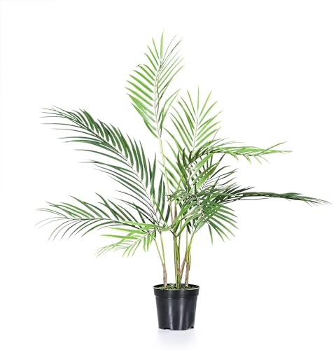 Spetebo Kunstpflanze im Blumentopf 75 cm - Chico Palme - Künstliche Deko Pflanze mit Topf - Kunst Topfpflanze Zimmerpflanze Dekorpflanze Kunstblumen Pflanze künstlich