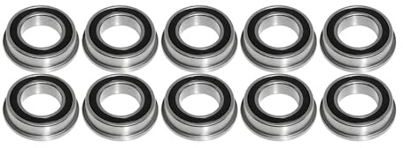 Flanschlager 8x14x4 mm - MF148 2RS gummigedichtet 10 Stück - rcbay | Chromstahl Miniatur Kugellager mit Flansch für 8mm Welle
