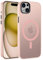 ORDA für iPhone 15 Plus Hülle 6.7 Zoll Kompatibel mit MagSafe,Magnetisch Handyhülle für iPhone 15 Plus Case Durchscheinende Matt Rückseite Dünn Stoßfest Schutzhülle Rosa