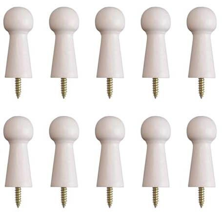 MOROBOR 10pcs Wooden Coat Hooks Shaker Pegs Decorative Coat Peg Natural Wood Hook, Screw-On Hat Hook for Doors, Stair Edges, Wardrobes