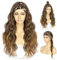 Sapphirewigs Stirnband Perücke Wellige Synthetische Ombre Braun Perücken für Frauen Glueless Braun Daily Wear Cosplay Stirnband Haare 150% Dichte 26 inch