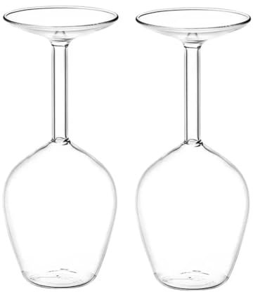 PAMENET Upside Down Cocktailglas, -Glas, Weinglas, einzigartig, lustig, umgekehrt, 2 Stück
