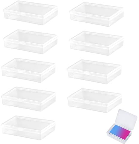 9 Stück Spielkarten Box, Plastik Transparent Sammel Kartenhülle mit Deckel, Kartenbox Klein, 9.8x7.4x2.4cm Aufbewahrungsbox für Aufbewahrung Bankkarten, Spielkarten, Anstecker, Knöpfe