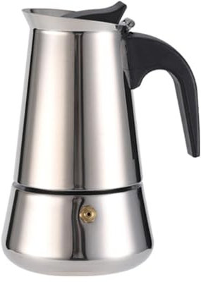 Crevyteg Cafetières Italiennes Induction, Cafetière Moka Plaque à Induction Moka Pot, Cafetiere Moka Italienne Inox 4 Tasses/200ML pour Cafetière à Moka de Camping