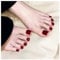 Cherry Red Acrylic False Toe Nails - Stick On with Glue - Fashionable Fake Tips for Women and Girls - Perfect for DIY Nail Art at Home