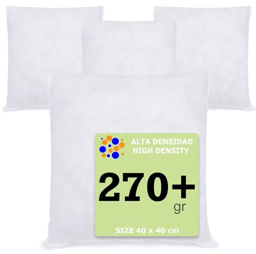 PEKITAS Lot de 4 Coussins rembourrés en Fibre Creuse siliconée Haute récupération Ferme Doux et hypoallergénique 40 x 40 cm
