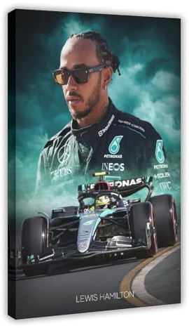 gyhac Lewis Hamilton F1 2024 Leinwandposter, Wandkunst, Dekordruck, Bild Gemälde für Wohnzimmer, Schlafzimmer, Dekoration, 30 x 45 cm