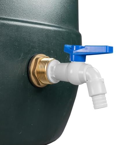 1 Brass Metal Lever Water Butt Replacement Tap with Quick Hosepipe Outlet – Durable Bib Tap for Garden Watering and Irrigation Systems (PVC Garden tap)