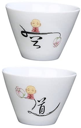 IMIKEYA 1 Juego Copa De Sombrero De De Porcelana Blanca Tazas De Espresso Tazas De Té Decorativas De Té Asiático Vasos De Espresso De Té De Porcelana 2 Piezas