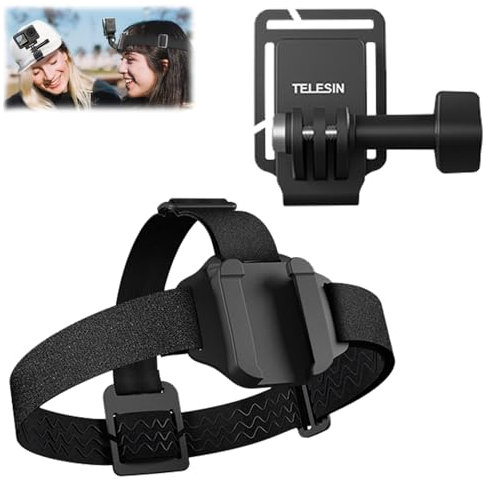 CLKE 2-in-1 Kopfbandhalterung mit Kappenclip,Kopfhalterung für Smartphone Kompatibel mit GoPro Helmhalterung Halterung Helm Hero 11/10/9/8/7/6/5 Fusion Max Insta360 DJI OSMO für Video,Vlog