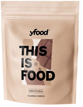 yfood Poudre Classic Choco, délicieux repas à boire à emporter en poudre, 25 g de protéines, 12 repas, 26 vitamines et minéraux, goût chocolat