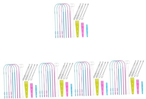 DIYEAH 5 Sets Loop Turner Tool Nähen Faden Kordel Band Point Turner Produkte Gürtel Perlen Maker Kits Kordelzug Ersatzwerkzeug Faltbare Maschinen Zubehör Gauge Snag Gadget Edelstahl