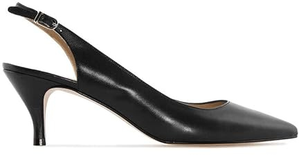 Andrés Machado - Lederschuhe Frau/Mädchen - Elena - Hoher Absatz - Schnallenverschluss - Spitze Spitze - Made IN Spain - Schwarz, EU 42