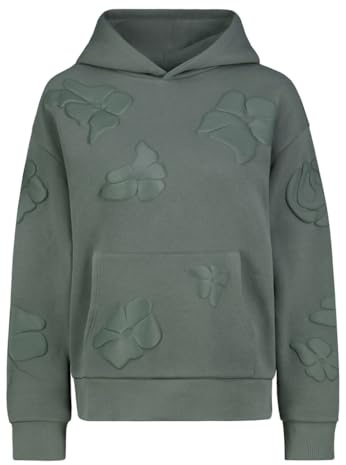 Sublevel Damen Kapuzenpullover Hoodie mit 3D Print, Kängurutasche Dark-Green XL